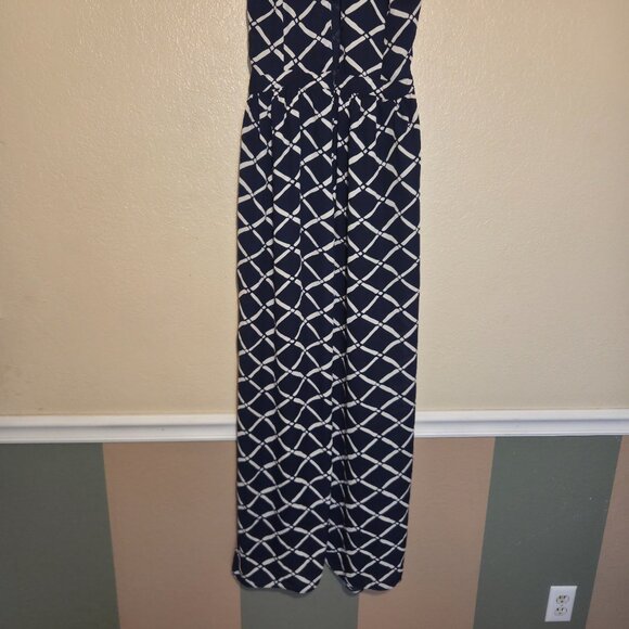 A'gaci Women's Large Long Black and White Striped Dress - Picture 6 of 12